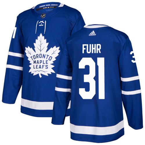 Adidas Men Toronto Maple Leafs 31 Grant Fuhr Blue Home Authentic Stitched NHL Jersey